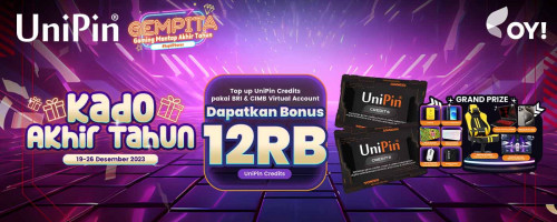 Kado Akhir Tahun dari OY! Indonesia – Top Up UniPin Credits Dapatkan Bonus 12Ribu